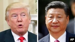 Ifoto ya Perezida w'Amerika Donald Trump n'iy'Ubushinwa Xi Jimping 