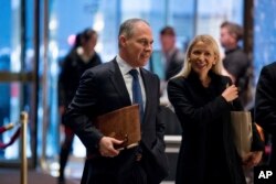 Oklahoma Attorney General Scott Pruitt arrives at Trump Tower in New York, Dec. 7, 2016. Pruitt has been picked by President-elect Donald Trump to lead the Environmental Protection Agency.