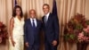 Michelle Obama, Luís Filipe Tavares e Barack Obama, em Nova Iorque, 2016