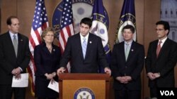 El congresista republicano de Wisconsin, Paul Ryan, expuso junto a otros representantes de la mayoría en el Congreso, su plan para reducir el presupuesto.