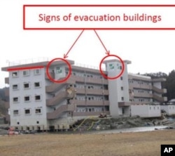 People who ran to the fourth floor of this apartment building in Minamisanriku, Japan survived the tsunami.