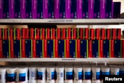 Anti-retroviral (ARV) drugs sit on a shelf in the pharmacy at the Ubuntu clinic in Cape Town's Khayelitsha townshi.