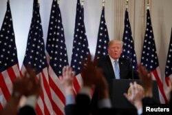 U.S. President Donald Trump takes questions during a news conference on the sidelines of the 73rd session of the United Nations General Assembly in New York, Sept. 26, 2018.