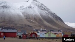 FILE - A view shows the Ny-Aalesund research station, the world's northernmost community, on the Arctic archipelago of Svalbard, Norway.