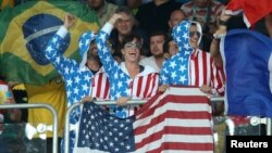 里約奧運會上的美國隊的支持者們