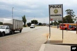 The entrance to the Vosloorus police station, scene of lesbian protests against local officers who are alleged to be anti-gay