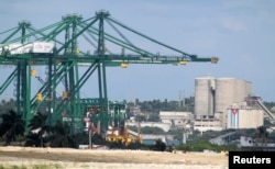 FILE - The container terminal of the Mariel special development zone is pictured in Cuba, Sept. 22, 2013.