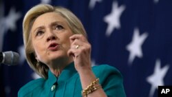 Ứng cử viên tổng thống của đảng Dân chủ, bà Hillary Rodham Clinton.
