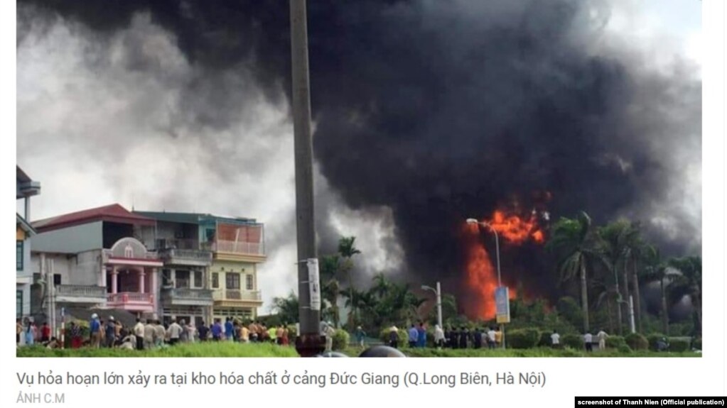 Cháy kho hóa chất ở Long Biên, Hà Nội vào sáng 30/6/2020