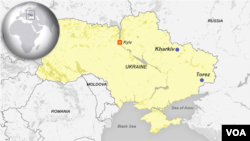 Kota Kharkiv di Ukraina yang berjarak hanya 30 kilometers dari perbatasan Rusia.