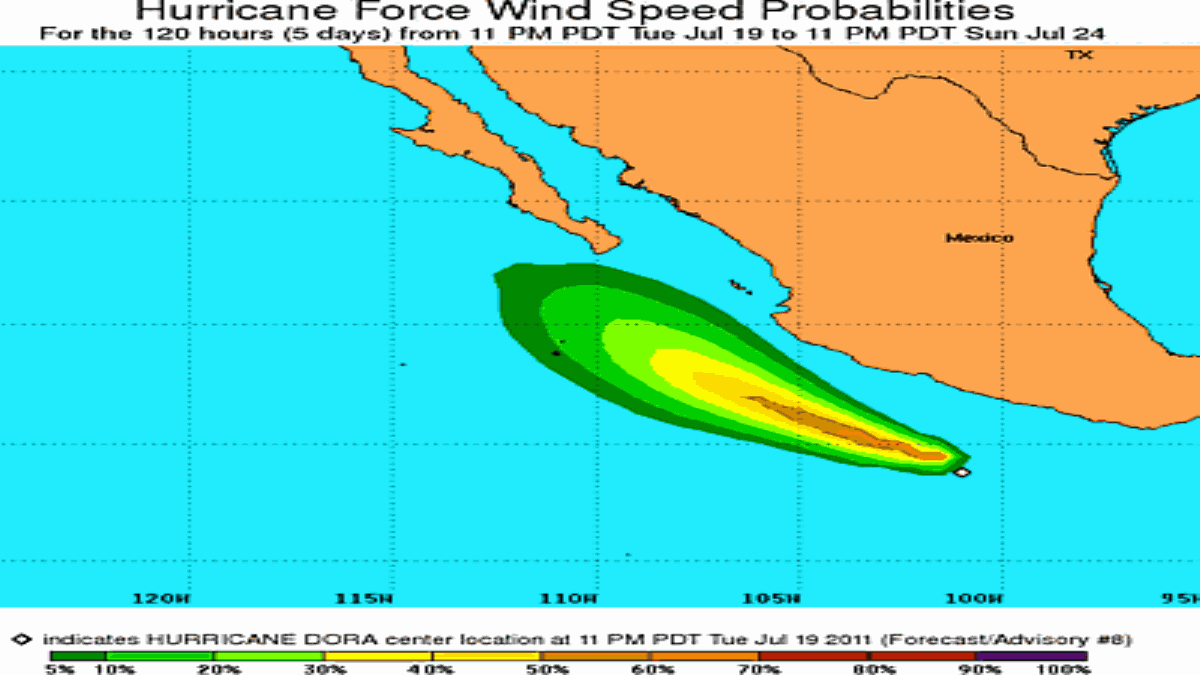 Pacific Hurricane Dora Strengthens Off Mexican Coast