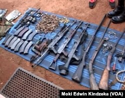 Ammunition and weapons were seized from armed men who held Cameroonians hostage, June 6, 2018.
