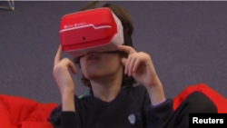Student at Prior's Court Using VR Headset