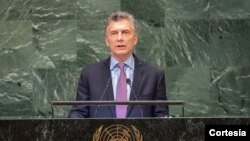 Mauricio Macri, presidente de Argentina, en la Asamblea General. Foto ONU/Cia Pak