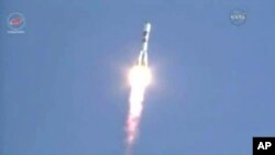Un cohete Soyuz-U llevó la nave Progress a la Estación Espacial Internacional.