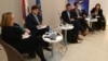 Učesnici konferencije o evropskim perspektivama Zapadnog Balkana, u EU info centru, u Beogradu, 25. januara 2017. (Glas Amerike)