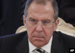Sergei Lavrov à Moscou, le 6 février 2012