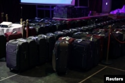 Some of the gifts packaged to be given to the 106 girls who were kidnapped by Boko Haram militants in the Nigerian town of Chibok, are seen during the send-forth dinner in Abuja, Sept. 13, 2017.