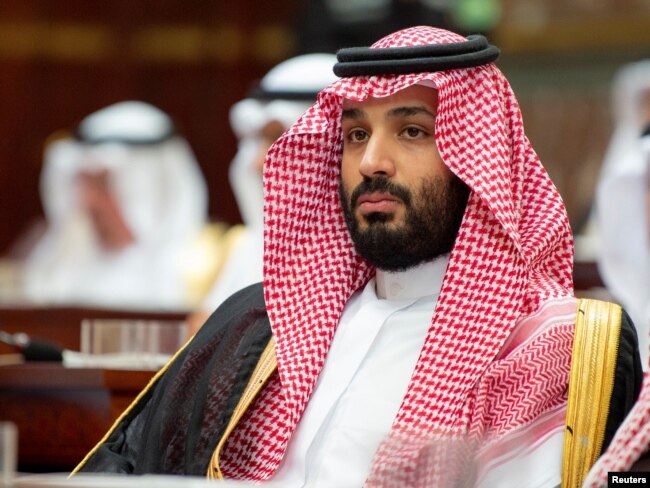 FILE - Saudi Crown Prince Mohammed bin Salman attends a session of the Shura Council in Riyadh, Saudi Arabia, Nov. 19, 2018.