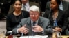 FILE - Herve Ladsous, head of the U.N. Department of Peacekeeping Operations, speaks to Security Council representatives in New York, Oct.14, 2014.