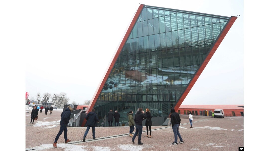 People visit the Museum of the Second World War, an ambitious new museum under creation for nine years which is almost completed, in Gdansk, Poland, Jan. 23, 2017.