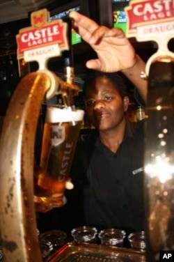 South African bars sell millions of liters of Castle beer every year