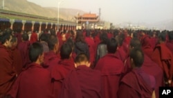 Monks gather at Dolma grounds after Jamyang Palden's self-immolation