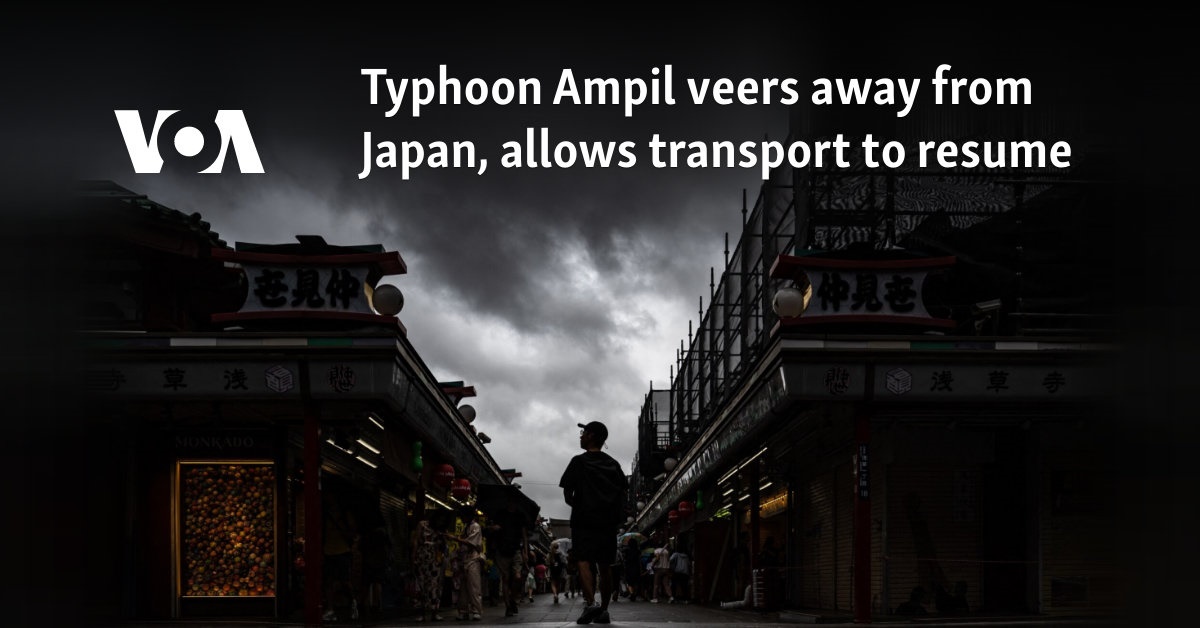 Typhoon Ampil veers away from Japan, allows transport to resume