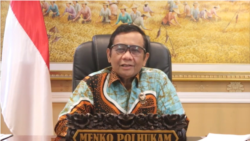 Menko Polhukam Mahfud Md dalam sebuah konferensi pers di Jakarta. (Foto: Tangkapan layar YouTube Kemenko Polhukam RI)