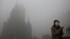 中国北方雾霾，导致交通瘫痪