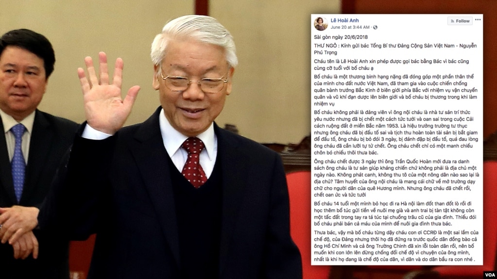 Một doanh nhân 'yêu nước' viết một thư ngỏ kêu gọi Tổng bí thư Nguyễn Phú Trọng nhìn vào những bất công của xã hội và lắng nghe tiếng nói của người dân trước những bức xúc hiện nay.