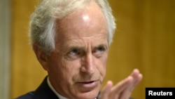FILE - Senate Foreign Relations Committee Chairman Bob Corker says he thinks the Senate's bill dealing with sanctions on North Korea is a significant enhancement of the House version.