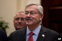Iowa Gov. Terry Branstad attends an event with governors and President Donald Trump in the Roosevelt Room at the White House in Washington, April 26, 2017.