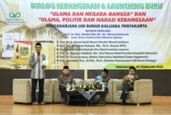 Dialog dan peluncuran dua buku hasil penelitian tentang ulama dan negara-bangsa di UIN Sunan Kalijaga Yogyakarta, Sabtu, 29 Februari 2020. (Foto: Humas UIN Suka)