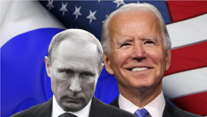 Ảnh ghép Tổng thống Mỹ Joe Biden (phải) và Tổng thống Nga Vladimir Putin 