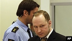 22일 노르웨이 오슬로 법원에서 최종변론을 마친 집단 살해범 아네르스 베링 브레이비크.