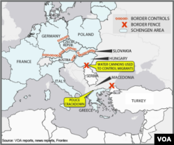 EU border controls and fences to control flow of migrants