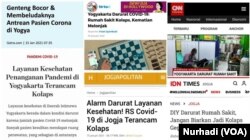 Laporan investigasi kolaborasi jurnalis Yogyakarta terkait ketersediaan tempat tidur rumah sakit bagi pasien Covid 19. (Foto: VOA/Nurhadi)