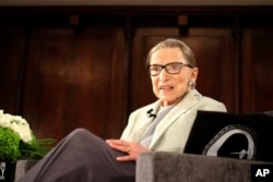 U.S. Supreme Court Justice Ruth Bader Ginsburg sits onstage as the third speaker of the David Berg Distinguished Speakers Series, during an event organized by the Museum of the City of New York, Dec. 15, 2018.