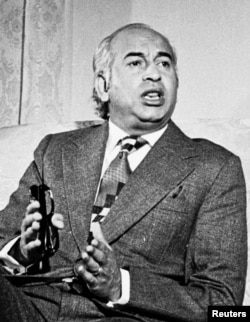 Former Pakistani Prime Minister Zulfikar Ali Bhutto, father of the late opposition leaderand former Prime Minister Benazir Bhutto, is shown in this undated file photo.