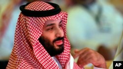 FILE - Saudi Crown Prince Mohammed bin Salman attends the second day of the Future Investment Initiative conference, in Riyadh, Saudi Arabia.