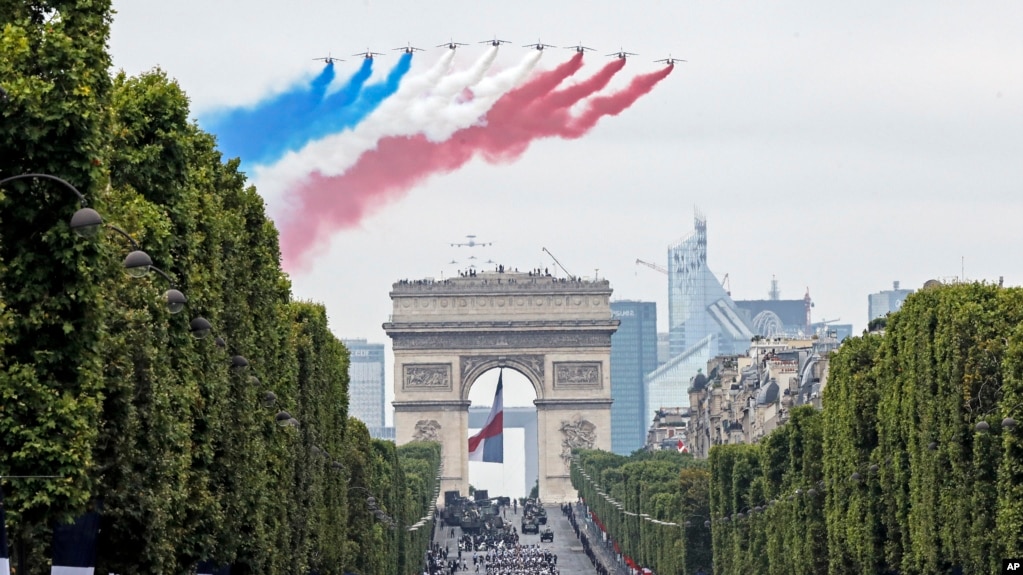 Biểu diễn trong Lễ Quốc Khánh Pháp - kỷ niệm ngày phá ngục Bastille. Ảnh chụp ngày 14/7/2019. (AP Photo/Michel Euler)