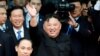 North Korean leader Kim Jong Un bids farewell to the crowd before boarding his train to depart for North Korea at Dong Dang railway station in Vietnam, March 2, 2019. 