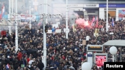 Protest protiv Covid potvrda, Zagreb, 20. novembar 2021.