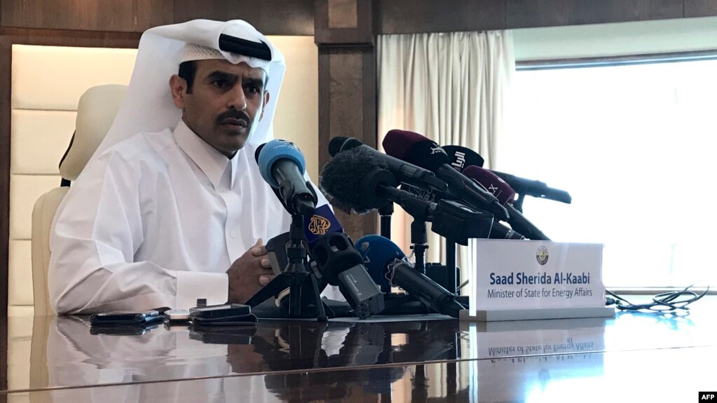 Saad Sherida Al-Kaabi, ministro de Estado de Asuntos Energéticos de Catar, durante una conferencia de prensa en la capital, Doha, el 3 de diciembre de 2018.