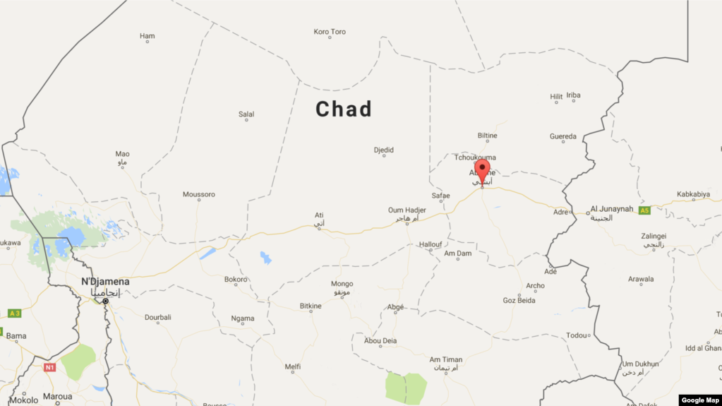 La ville d'Abéché est située dans l'est du Tchad.