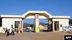 An undated picture released on the Mubi Federal Polytechnic school website shows the entrance of the premises in Mubi in northeast Nigeria.