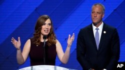 LGBT rights activist Sarah McBride, introduced by Rep. Sean Patrick Maloney of New York