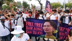 VOA Asia - Myanmar residents protest coup