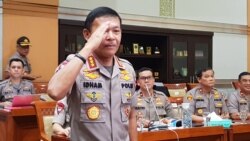 Kepala Badan Reserse dan Kriminal Kepolisian Republik Indonesia (Polri) Komisaris Jenderal Idham Azis di Komisi III DPR, Rabu, 30 Oktober 2019. (Foto: VOA / Fathiyah)